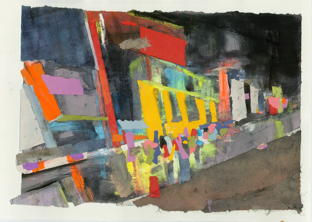Abstrakte Collage eine Häuserfassade
